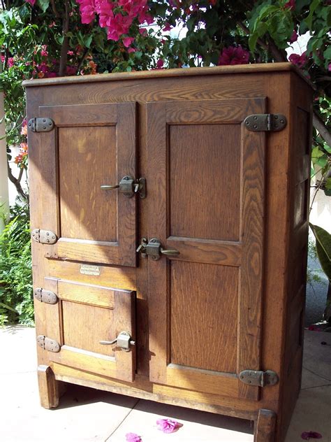 old fashioned wooden ice box